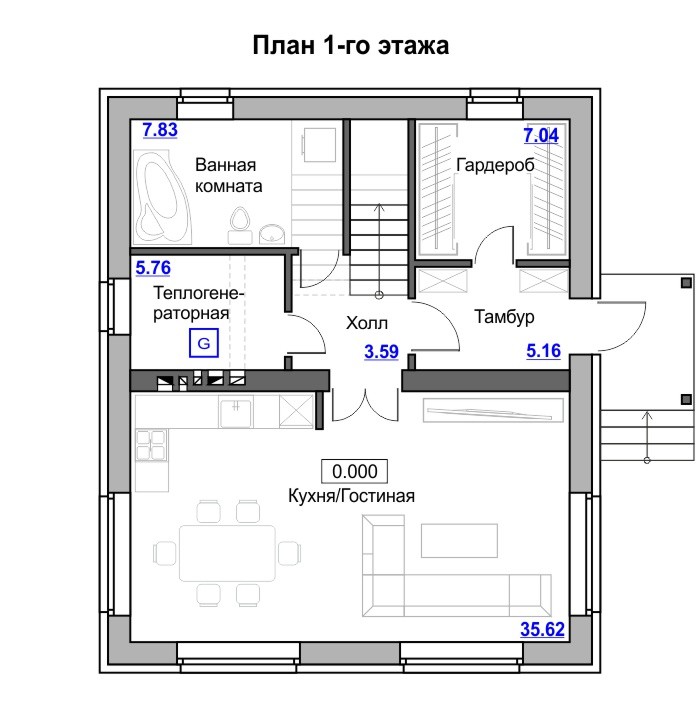 План 1-го этажа