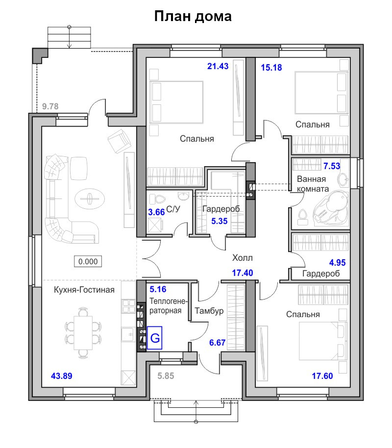 3 варианта планировки дома 8 на 10 метров